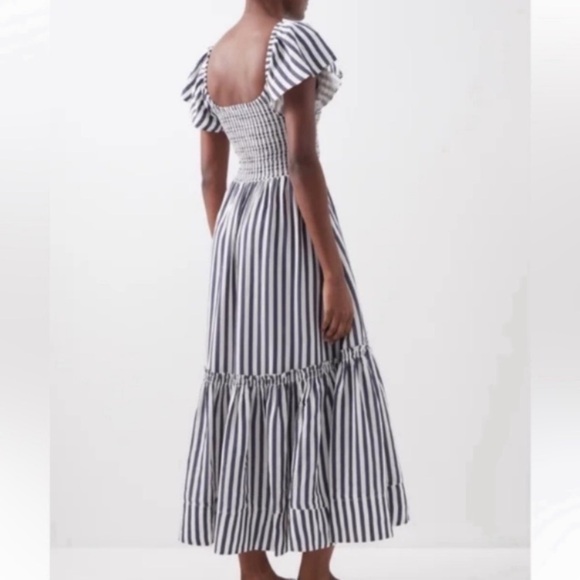 La Ligne Lottie flutter sleeve midi Dress Ivory Small Vacation family photos - Picture 2 of 15